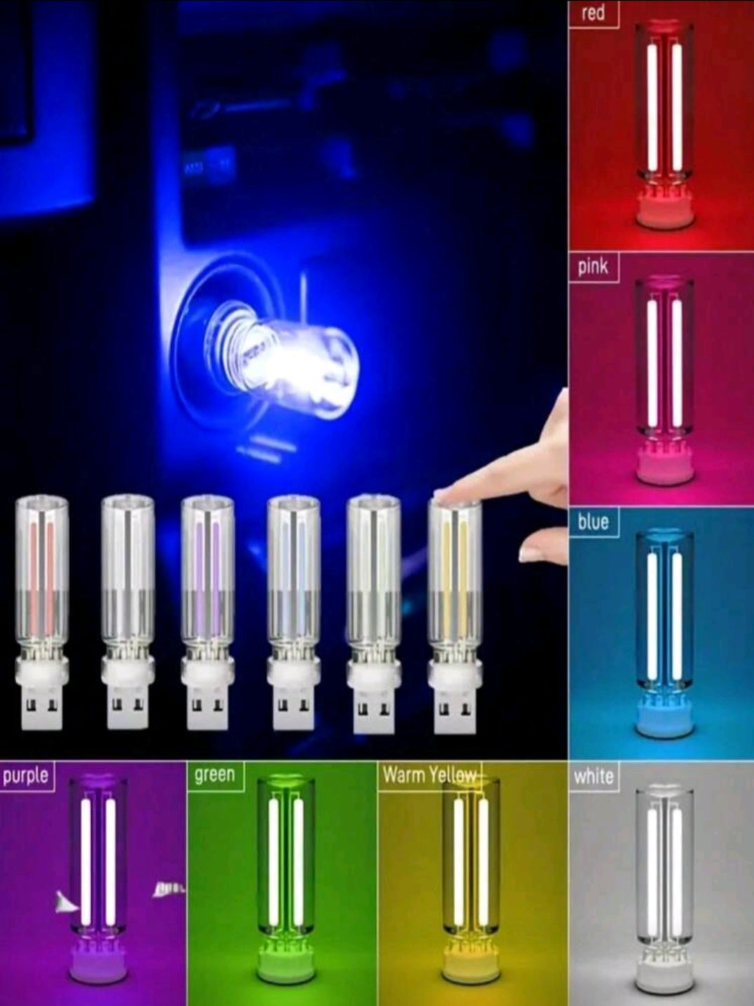 USB car atmosphere lights touch control