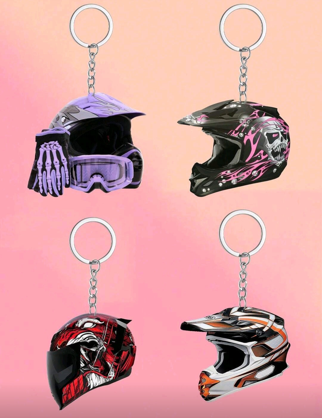 racing helmet key chain