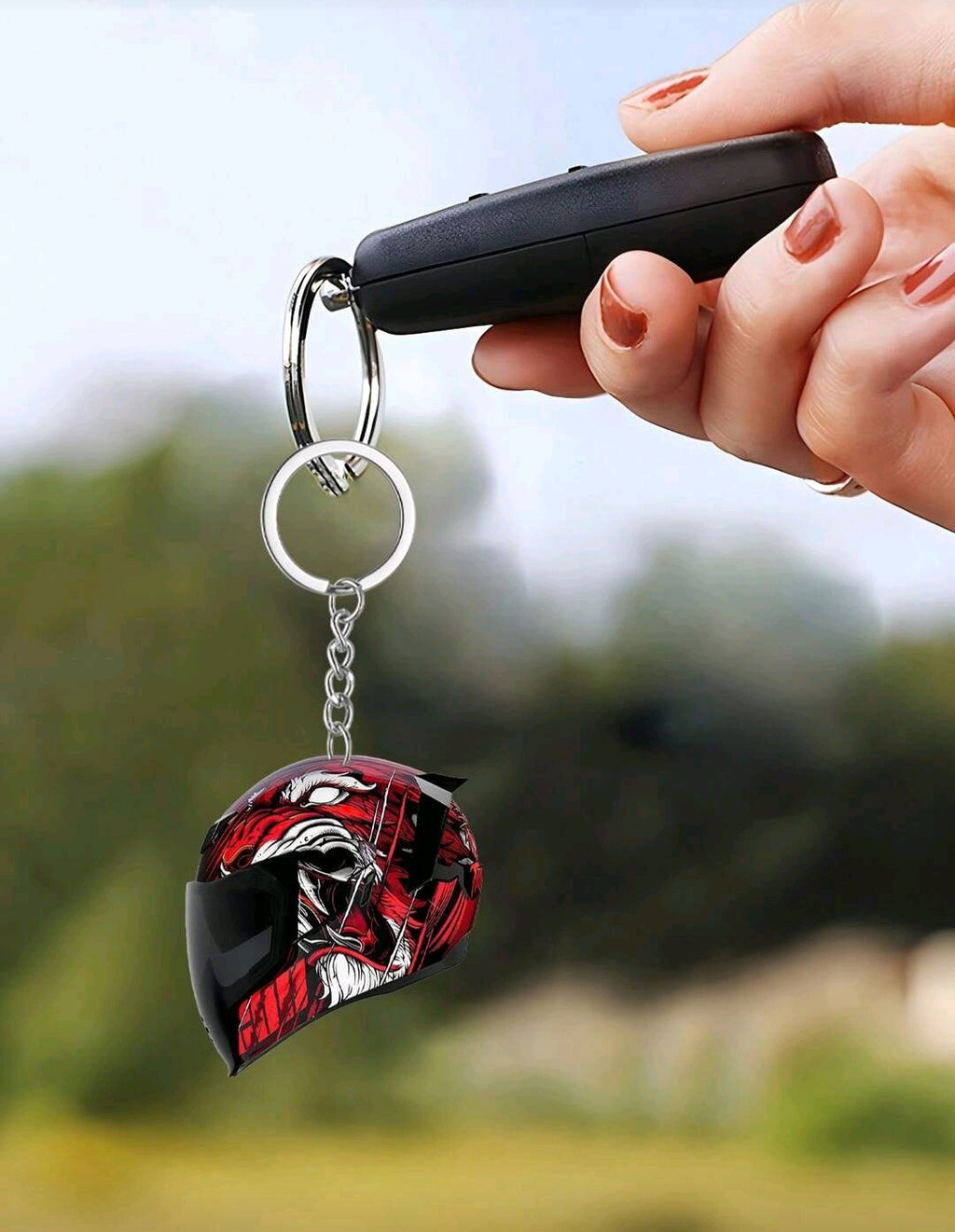 racing helmet key chain