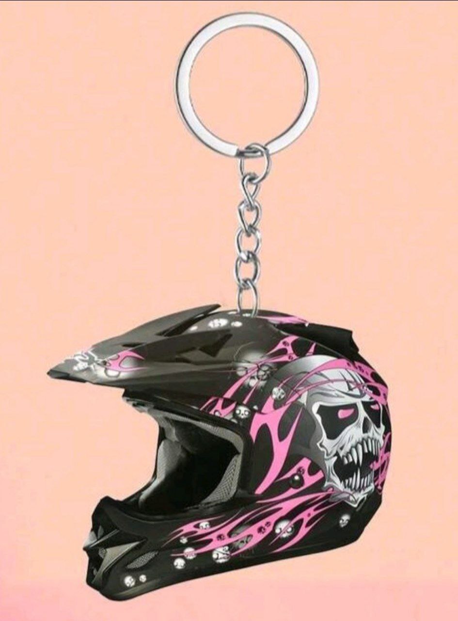 racing helmet key chain